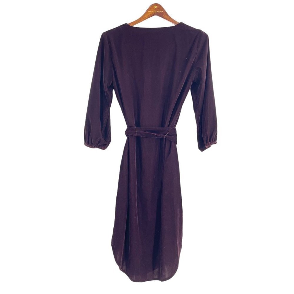 NWOT Lauren Ralph Lauren Purple Velvet Long Sleeve Belted Dress Womens Size 2 - Picture 4 of 10
